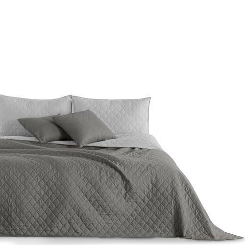 DecoKing 29732 Tagesdecke 220 x 240 stahl anthrazit grau silber Bettüberwurf zweiseitig pflegeleicht steel silver grey dimgray Axel DecoKing 29732 Tagesdecke 220 x 240 stahl anthrazit grau silber Bettüberwurf zweiseitig pflegeleicht steel silver grey dimgray Axel von DecoKing