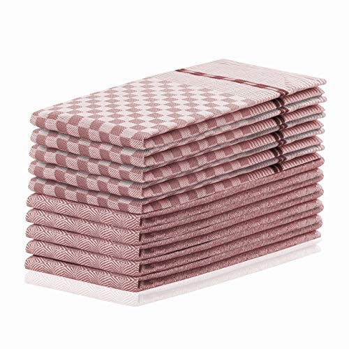 DecoKing 10er Set Küchentücher 50x70 cm mit Aufhänger 100% Baumwolle Altrosa Rosa hochwertige Geschirrtücher Louie von DecoKing