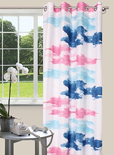 DecoKing 140x245 cm rosa blau Vorhang Fensterdekoration Gardine Ösenschal Abstraktion Aquarell pink Blue von DecoKing