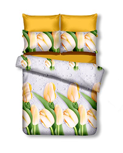 DecoKing 155x220 cm Bettwäsche mit 1 Kissenbezug 80x80 Bettbezüge Microfaser Reißverschluss Blumen Cleo Emerald weiß Creme DecoKing 155x220 cm Bettwäsche mit 1 Kissenbezug 80x80 Bettbezüge Microfaser Reißverschluss Blumen Cleo Emerald weiß Creme von DecoKing