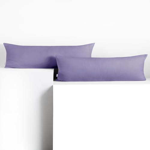 DecoKing 2 Kissenbezüge 40x145 cm Jersey 100% gekämmte Baumwolle Reißverschluss Lavendel Amber von DecoKing