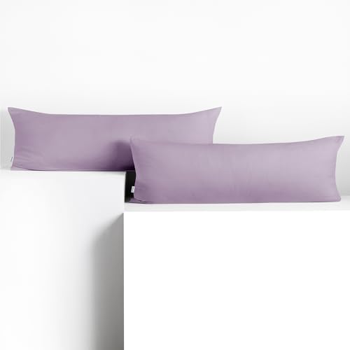 DecoKing 2 Kissenbezüge 40x200 cm Baumwolle Reißverschluss violett Amber von DecoKing