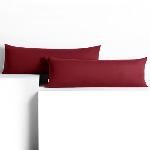 DecoKing 2 Kissenbezüge 40x200 cm Jersey 100% gekämmte Baumwolle Reißverschluss Bordeaux Amber DecoKing 2 Kissenbezüge 40x200 cm Jersey 100% gekämmte Baumwolle Reißverschluss Bordeaux Amber von DecoKing