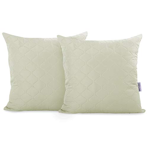 DecoKing 2 Kissenbezüge 40x40 cm Beige Microfaser Hotelverschluss Axel von DecoKing