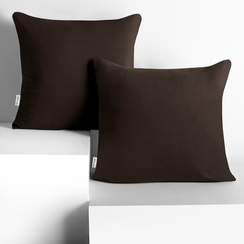 DecoKing 2 Kissenbezüge 40x40 cm Jersey 100% gekämmte Baumwolle Reißverschluss Schokolade braun Amber DecoKing 2 Kissenbezüge 40x40 cm Jersey 100% gekämmte Baumwolle Reißverschluss Schokolade braun Amber von DecoKing