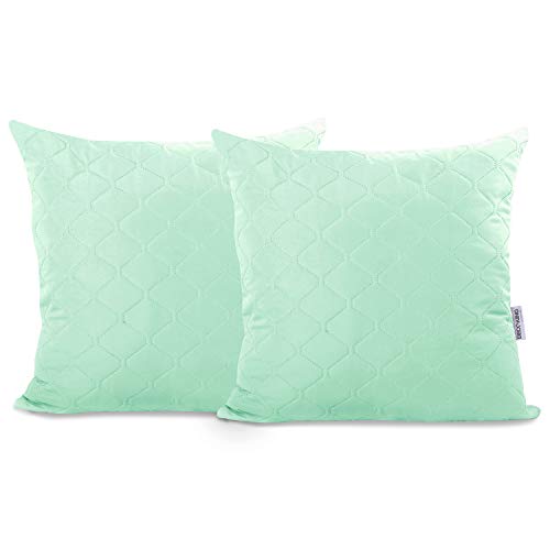 DecoKing 2 Kissenbezüge 40x40 cm Minze Microfaser Hotelverschluss Axel von DecoKing