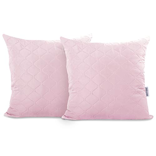 DecoKing 2 Kissenbezüge 40x40 cm Rosa Microfaser Hotelverschluss Axel von DecoKing