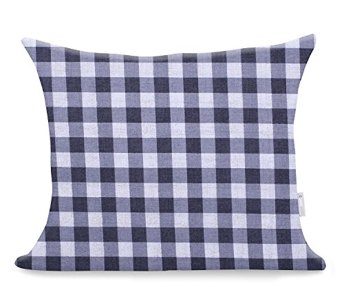 DecoKing 2 Kissenbezüge 50x60 cm weiß zweiseitig Kariert modern Baumwolle Mako-Satin Baumwollsatin Reißverschluss Ducato Collection Innocent schwarz von DecoKing