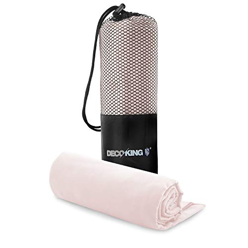 DecoKing 2er Set 2 Mikrofaser Gästetücher 30x50 cm Hellrosa rosa kühlend schnelltrocknend Sporttuch Ekea von DecoKing