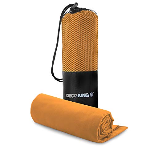 DecoKing 2er Set 2 Mikrofaser Gästetücher 30x50 cm orange kühlend schnelltrocknend Sporttuch Ekea von DecoKing