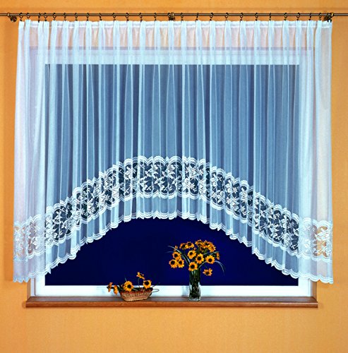 DecoKing 300x180 cm Gardine Jacquard transparent fertig Vorhang weiß White von DecoKing