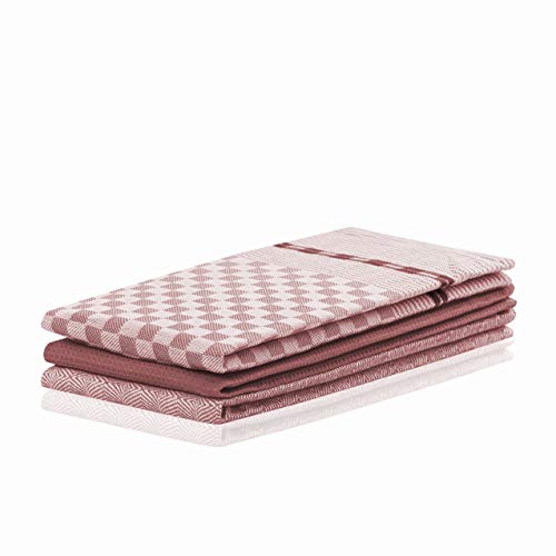 DecoKing 3er Set Küchentücher 50x70 cm mit Aufhänger 100% Baumwolle Altrosa Rosa hochwertige Geschirrtücher Louie von DecoKing