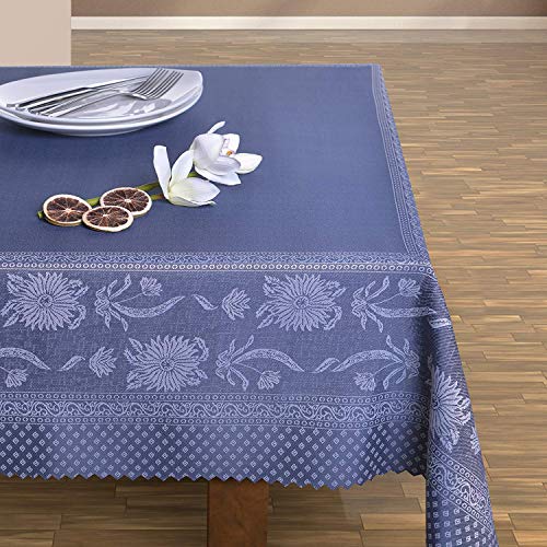 DecoKing 60x120 Stahl grau Tischdecke Tischläufer dekoratives Tischtuch Blumenmotiv Blumenmuster fleckgeschützt rechteckig elegant praktisch Pflegeleicht Belissa 3002 von DecoKing