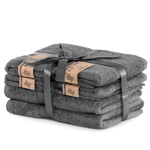 DecoKing 6er Set Graphit Baumwolle 4 Handtücher 50x100 cm und 2 Badetücher 70x140 cm Duschtücher Bambus Viskose saugfähig antibakteriell Bamboo Bamby grau anthrazit Graphite Grey dimgray DecoKing 6er Set Graphit Baumwolle 4 Handtücher 50x100 cm und 2 Badetücher 70x140 cm Duschtücher Bambus Viskose saugfähig antibakteriell Bamboo Bamby grau anthrazit Graphite Grey dimgray von DecoKing