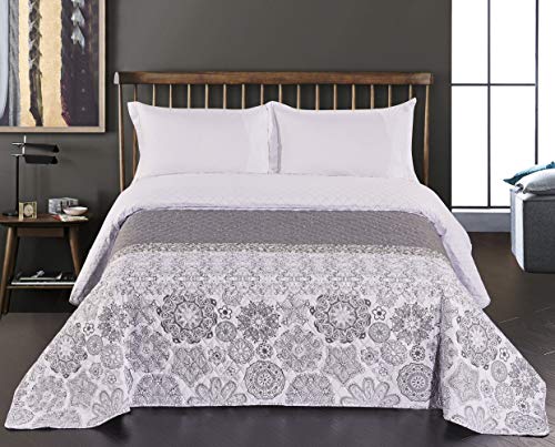 DecoKing 77207 Tagesdecke 220 x 240 cm stahl silber weiß anthrazit Bettüberwurf zweiseitig white steel silver Steppung Alhambra DecoKing 77207 Tagesdecke 220 x 240 cm stahl silber weiß anthrazit Bettüberwurf zweiseitig white steel silver Steppung Alhambra von DecoKing