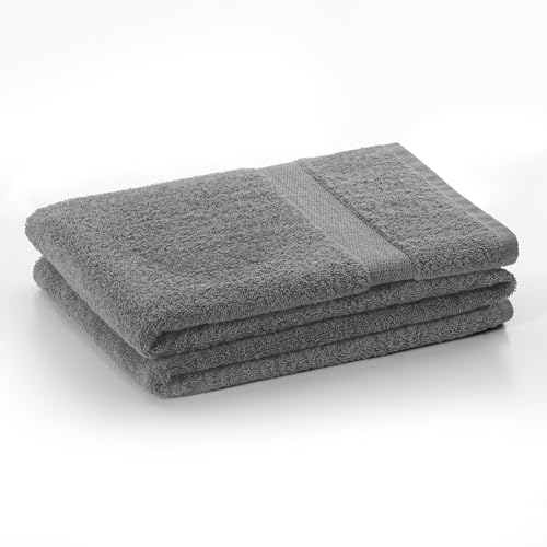DecoKing Badetuch 70x140 cm Baumwolle Qualität 525g/m² Silber Stahl grau Duschtuch saugfähig Marina von DecoKing