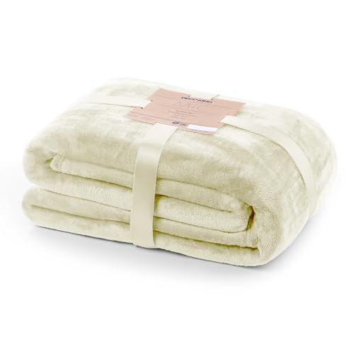 DecoKing Kuscheldecke 150x200 cm Ecru Decke Microfaser Tagesdecke Fleece weich sanft kuschelig weich sanft kuschelig Ivory Elfenbein Mic von DecoKing