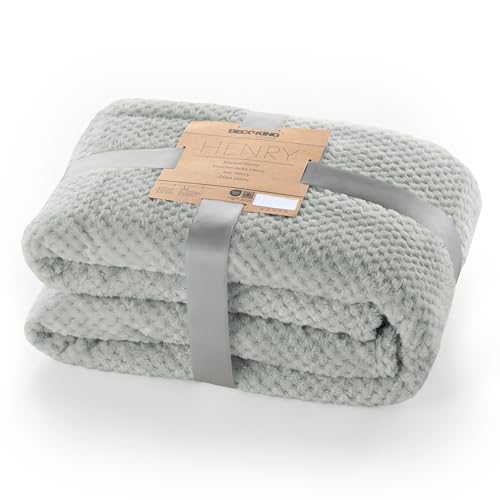 DecoKing Kuscheldecke 150x200 cm Stahl Decke Microfaser Wohndecke Tagesdecke Fleece weich sanft kuschelig skandinavischer Stil grau anthrazit Henry von DecoKing