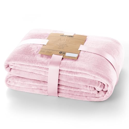 DecoKing Kuscheldecke 150x200 cm rosa Decke Microfaser Tagesdecke Fleece weich sanft kuschelig pink puderrosa powderpink Mic von DecoKing