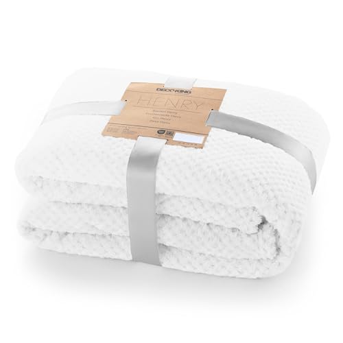DecoKing Kuscheldecke 150x200 cm weiß Decke Microfaser Wohndecke Tagesdecke Fleece weich sanft kuschelig skandinavischer Stil Henry von DecoKing