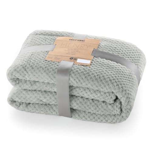 DecoKing Kuscheldecke 170x210 cm Stahl Decke Microfaser Wohndecke Tagesdecke Fleece weich sanft kuschelig skandinavischer Stil grau anthrazit Henry von DecoKing