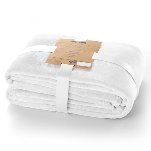 DecoKing Kuscheldecke 200x220 cm Elfenbein Decke Microfaser Tagesdecke Fleece weich sanft kuschelig Ivory Mic von DecoKing