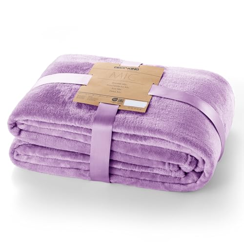 DecoKing Kuscheldecke 70x150 cm lila Decke Microfaser Tagesdecke Fleece weich sanft kuschelig Lilac Mic von DecoKing