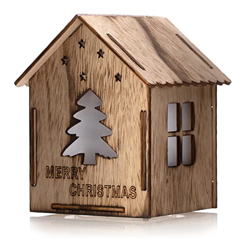 LED Deko DecoKing Weihnachten Leuchthaus Tannenbaum Holz Beleuchtung Furo Hut von DecoKing