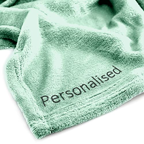 DecoKing Personalisierte Kuscheldecke 200x220 cm Pfefferminze Decke mit Namen Bestickt Microfaser Tagesdecke Fleece Mic von DecoKing