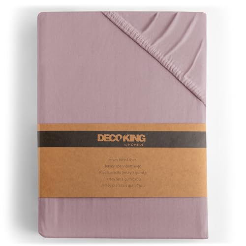 DecoKing Spannbettlaken 100x200 120x200 cm 100% gekämmte Baumwolle Erikafarben Spannbetttücher Jersey Boxspringbett Amber 100 x 200 120 x 200 von DecoKing