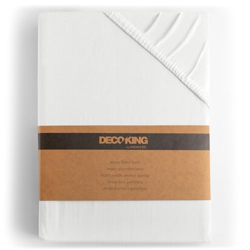 DecoKing Spannbettlaken 100x200 120x200 cm Weiß Spannbetttücher Jersey 100% Baumwolle Boxspringbett Amber 100 x 200 120 x 200 DecoKing Spannbettlaken 100x200 120x200 cm Weiß Spannbetttücher Jersey 100% Baumwolle Boxspringbett Amber 100 x 200 120 x 200 von DecoKing