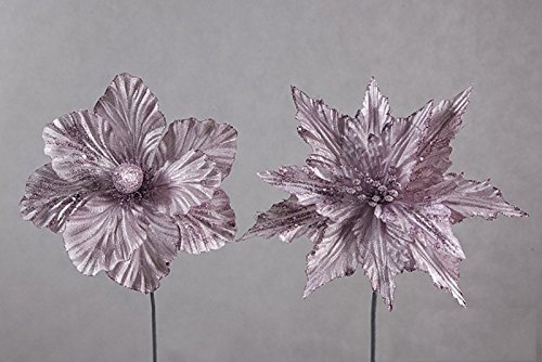 DecoKing Weihnachtskunstblume Violett Blume Kunstblume Weihnachten Deko Weihnachtsdeko Mix von DecoKing