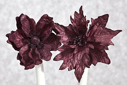 DecoKing Weihnachtskunstblume Violett Blume Kunstblume Weihnachten Deko Weihnachtsdeko Mix von DecoKing