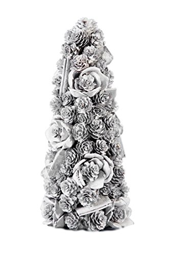 DecoKing Weihnachtsschmuck 32x14 cm Weiß Silber Tannenbaum Weihnachten Deko Weihnachtsdeko von DecoKing