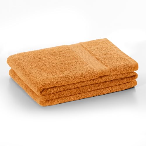 DecoKing Handtuch 50x100 cm Baumwolle Qualität 525g/m² orange saugfähig Marina von DecoKing