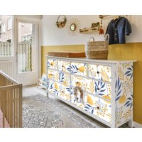 Boho-Regenbogen-Aufkleber-Set Für Ikea Hemnes Kommode Mit 8 Und 10 Schubladen - Blumenaufkleber Hemnes, Hemnes-Aufkleber Mädchen Blumenmuster von DecoLandiaPrints