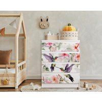 Sakura Flower & Kolibri Abziehbilder Für Ikea Malm Kommode von DecoLandiaPrints