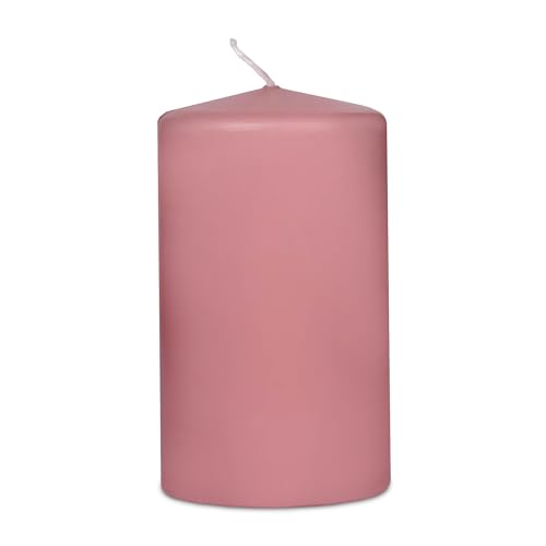 DecoLite 12er Pack Stumpenkerzen 100/60mm - Selbstverlöschend, Safe Candle, RAL Zertifiziert, 36 Stunden Brenndauer - 100% Made in Germany by Wenzel Kerzen (antikrosa) von DecoLite