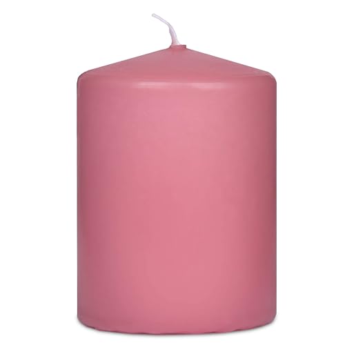 DecoLite 12er Pack Stumpenkerzen 80/60mm - Selbstverlöschend, Safe Candle, RAL Zertifiziert, 27 Stunden Brenndauer - 100% Made in Germany by Wenzel Kerzen (antikrosa) von DecoLite