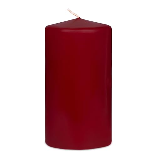 DecoLite 8er Pack Stumpenkerzen 130/70mm - Selbstverlöschend, Safe Candle, RAL Zertifiziert, 61 Stunden Brenndauer - 100% Made in Germany by Wenzel Kerzen (altrot) von DecoLite