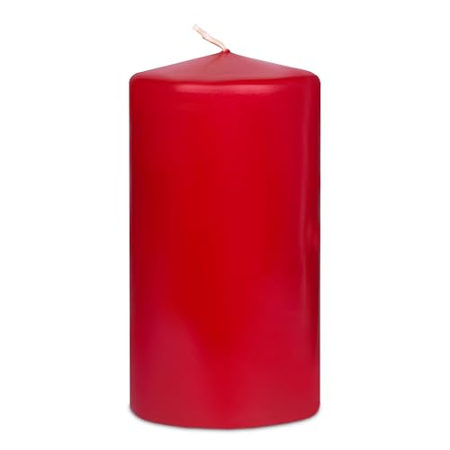 DecoLite 8er Pack Stumpenkerzen 130/70mm - Selbstverlöschend, Safe Candle, RAL Zertifiziert, 61 Stunden Brenndauer - 100% Made in Germany by Wenzel Kerzen (rot) von DecoLite