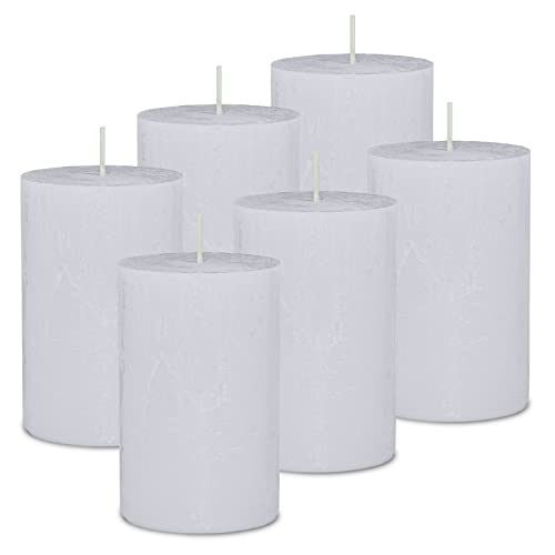 DecoLite: 6 x Stumpenkerzen 110/70 mm Safe Candle Selbstverlöschend. Brenndauer ca. 51 Stunden - 100% made in Germany von Wenzel Kerzen - RAL Zertifiziert (Weiß) von DecoLite