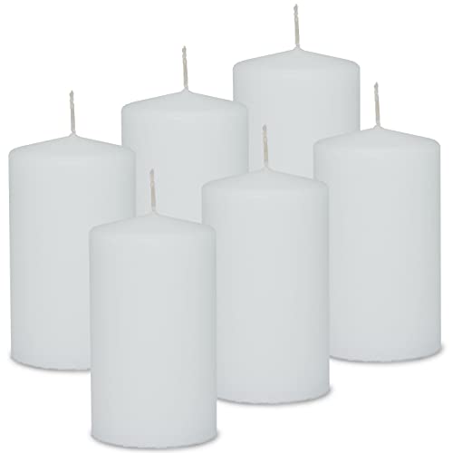 DecoLite: 6x Stumpenkerzen 130/70 mm Safe Candle - Selbstverlöschend - Brenndauer ca. 61 Stunden - 100% made in Germany von Wenzel Kerzen Wachskerzen - RAL Zertifiziert (weiss) von DecoLite