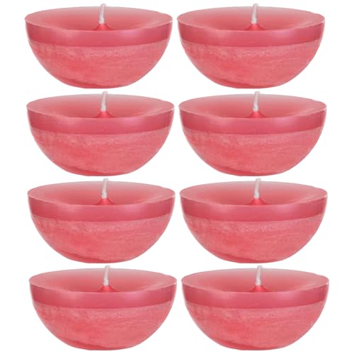 DecoLite: Maxi XL-Schwimmkerzen Rustik Set - 8 Kerzen, Ø 8 cm - 7 Std. lange Brenndauer - Schwimmlicht, extra gross, indoor outdoor Gartendeko Wasserkerzen (Flamingo) von DecoLite