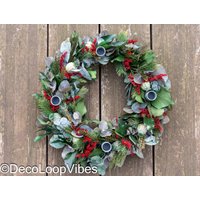 Weihnachtlicher Trockenblumenkranz Advent Vier Kerzen Rot Grün/Blumenring Festlich Haltbar/Viel Blumen/Boho Eukalyptus Loop Wreath/Geschenk Weihnachtlicher Trockenblumenkranz Advent Vier Kerzen Rot Grün/Blumenring Festlich Haltbar/Viel Blumen/Boho Eukalyptus Loop Wreath/Geschenk von DecoLoopVibes