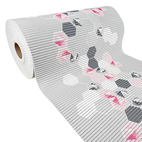 DecoMeister Badematte Weichschaummatte Duschvorleger Badläufer Badteppich Weichschaum Bodenmatte Antirutsch Teppich WC Pool Vorleger Yogamatte rutschfeste Matte 65x250 cm Hexagon von DecoMeister