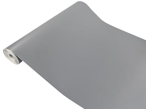 Klebefolie Möbel 45x100 cm | Möbelfolie selbstklebend matt oder glänzend | Einfarbig Klebefolie für Möbel - einfache Anwendung, ideal für die Renovierung von Küche oder Bad | Silber/Grau Matt von DecoMeister