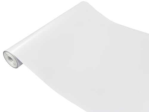 DecoMeister Klebefolie Möbel 45x100 cm | Möbelfolie selbstklebend matt oder glänzend | Einfarbig Klebefolie für Möbel - einfache Anwendung, ideal für die Renovierung von Küche oder Bad | Weiß Matt von DecoMeister