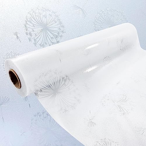 Fensterfolie selbsthaftend 45x100 cm | Statische Sichtschutzfolie ohne Kleber aus PVC | Selbsthaftende Glasfolie für Lichtdurchlass und Privatsphäre | Fensterfolie statisch haftend | Löwenzahn von DecoMeister