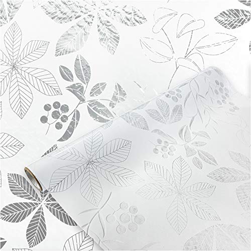 Fensterfolie selbsthaftend 67,5x100 cm | Statische Sichtschutzfolie ohne Kleber aus PVC | Selbsthaftende Glasfolie für Lichtdurchlass und Privatsphäre | Fensterfolie statisch haftend | Felicia von DecoMeister